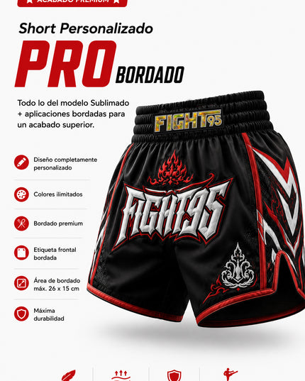 Short Muay Thai Custom Pro BORDADO